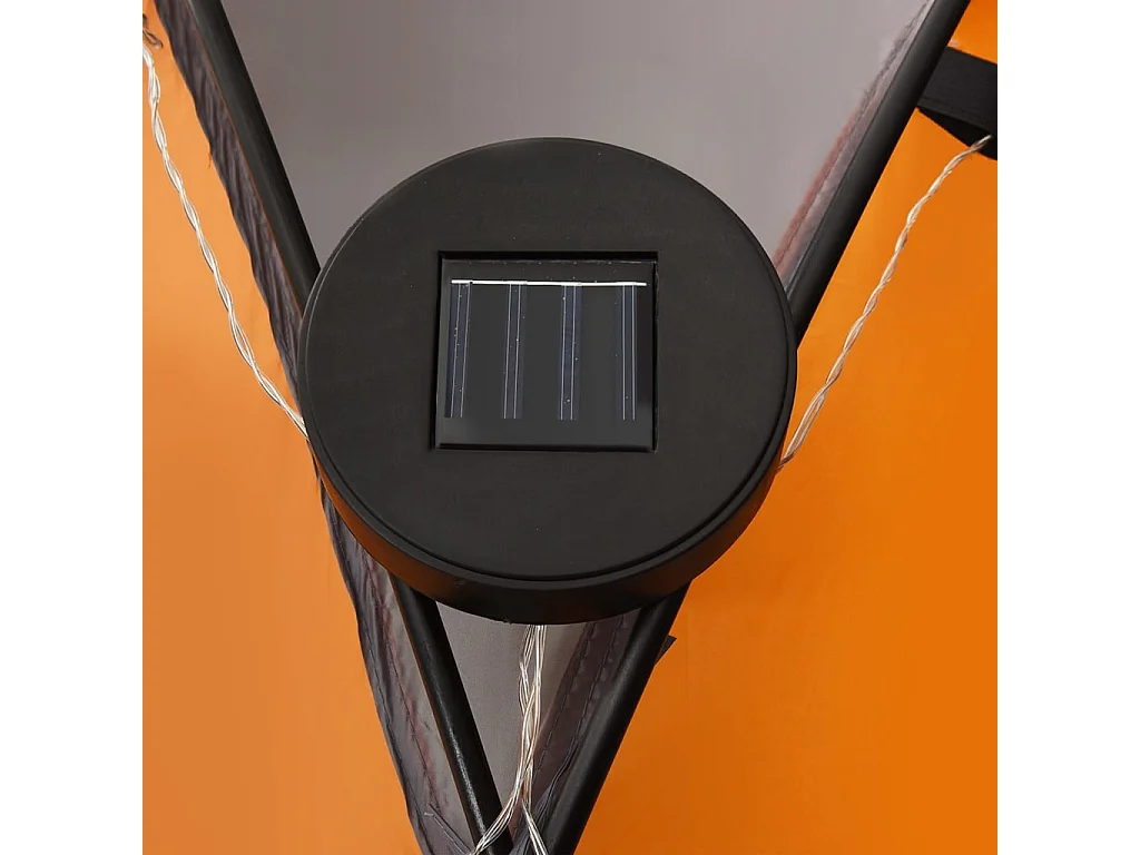 Partyzelt mit LED und 4 Seitenwänden 3,6x3,6x2,3 m Grau&Orange