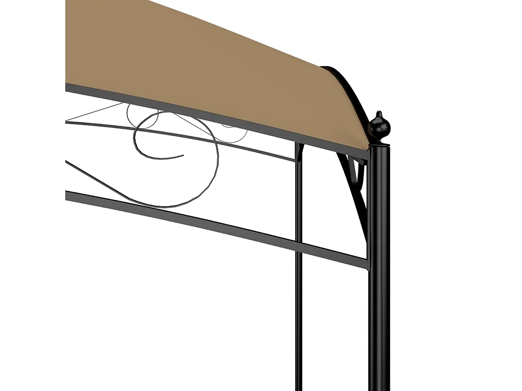 Gazebo 3x3x2,65 m 180 g/m² cinzento-acastanhado
