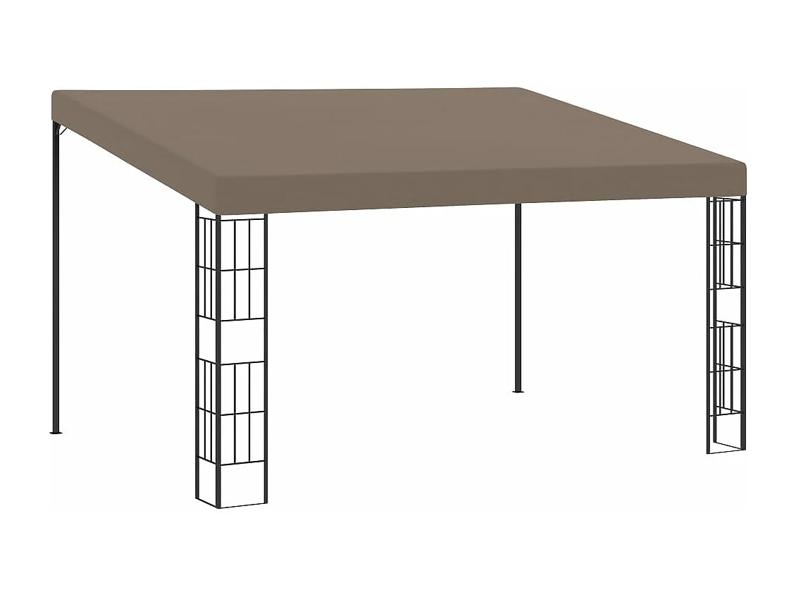 Cenador con montaje en la pared gris taupe 4x3 m