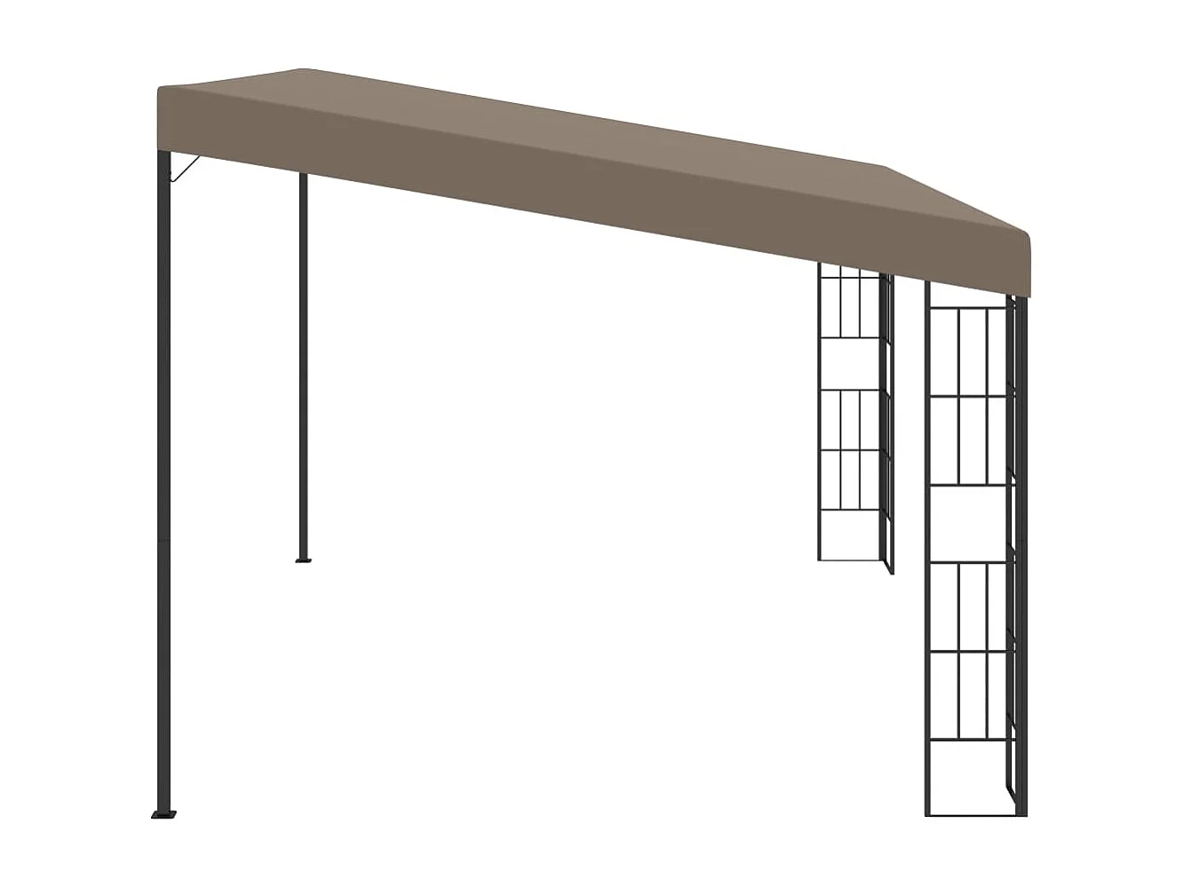Cenador con montaje en la pared gris taupe 4x3 m