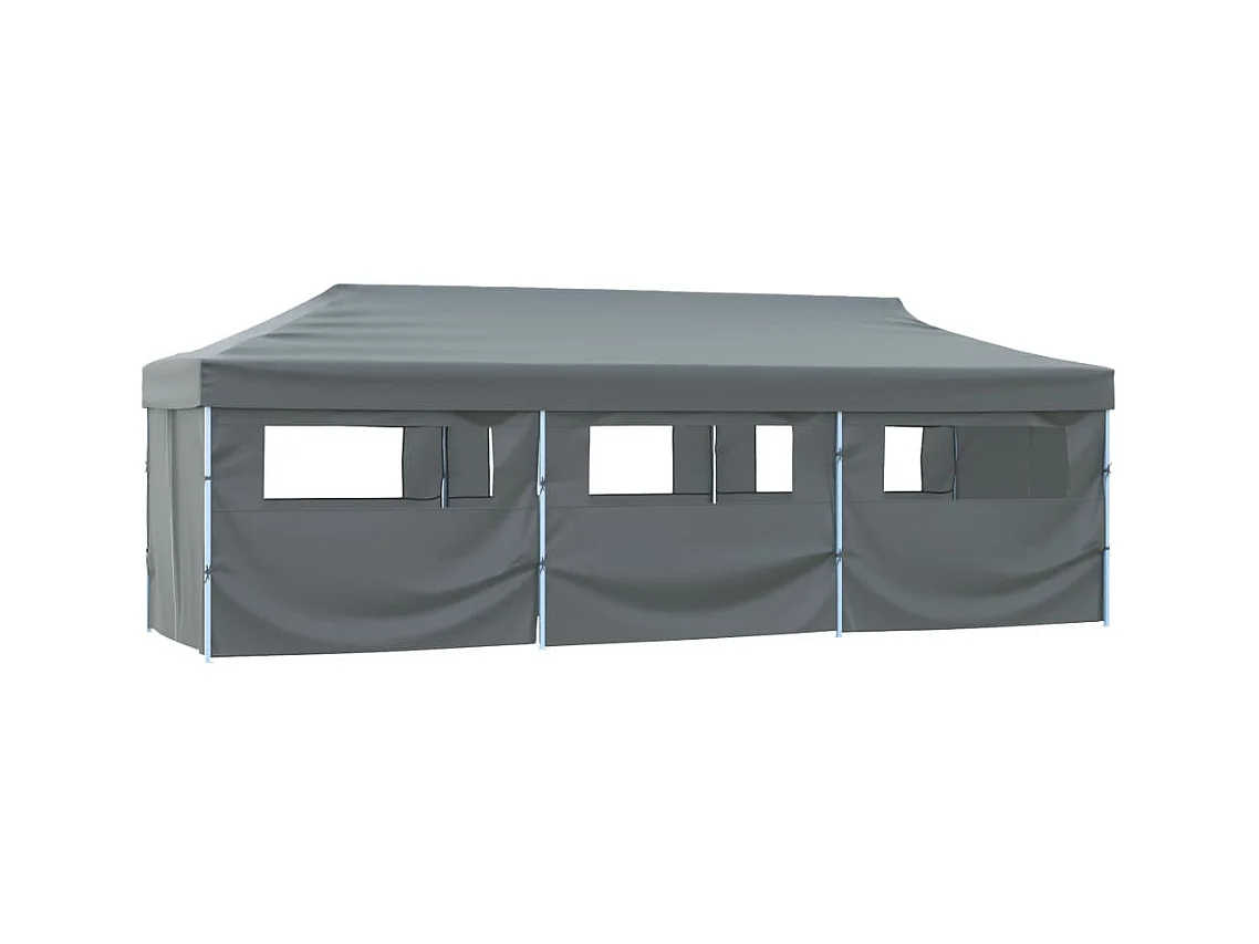 Tente de réception pliable avec 8 parois 3 x 9 m Anthracite