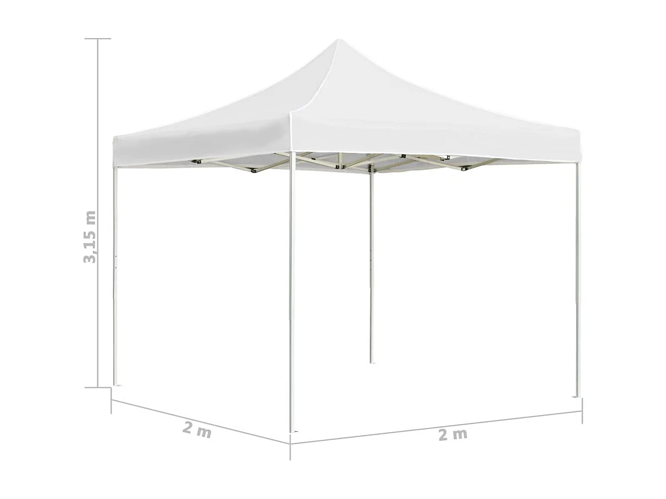 Tente de réception pliable Aluminium 2 x 2 m Blanc
