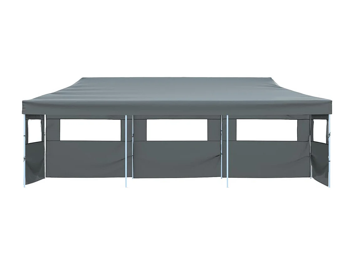 Carpa de fiestas pop-up plegable con 5 paredes antracita 3x9 m