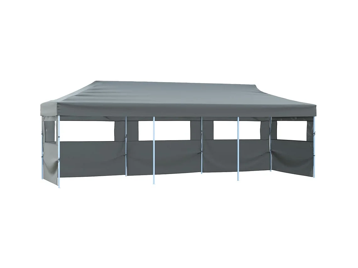 Tente de réception pliable avec 5 parois 3 x 9 m Anthracite