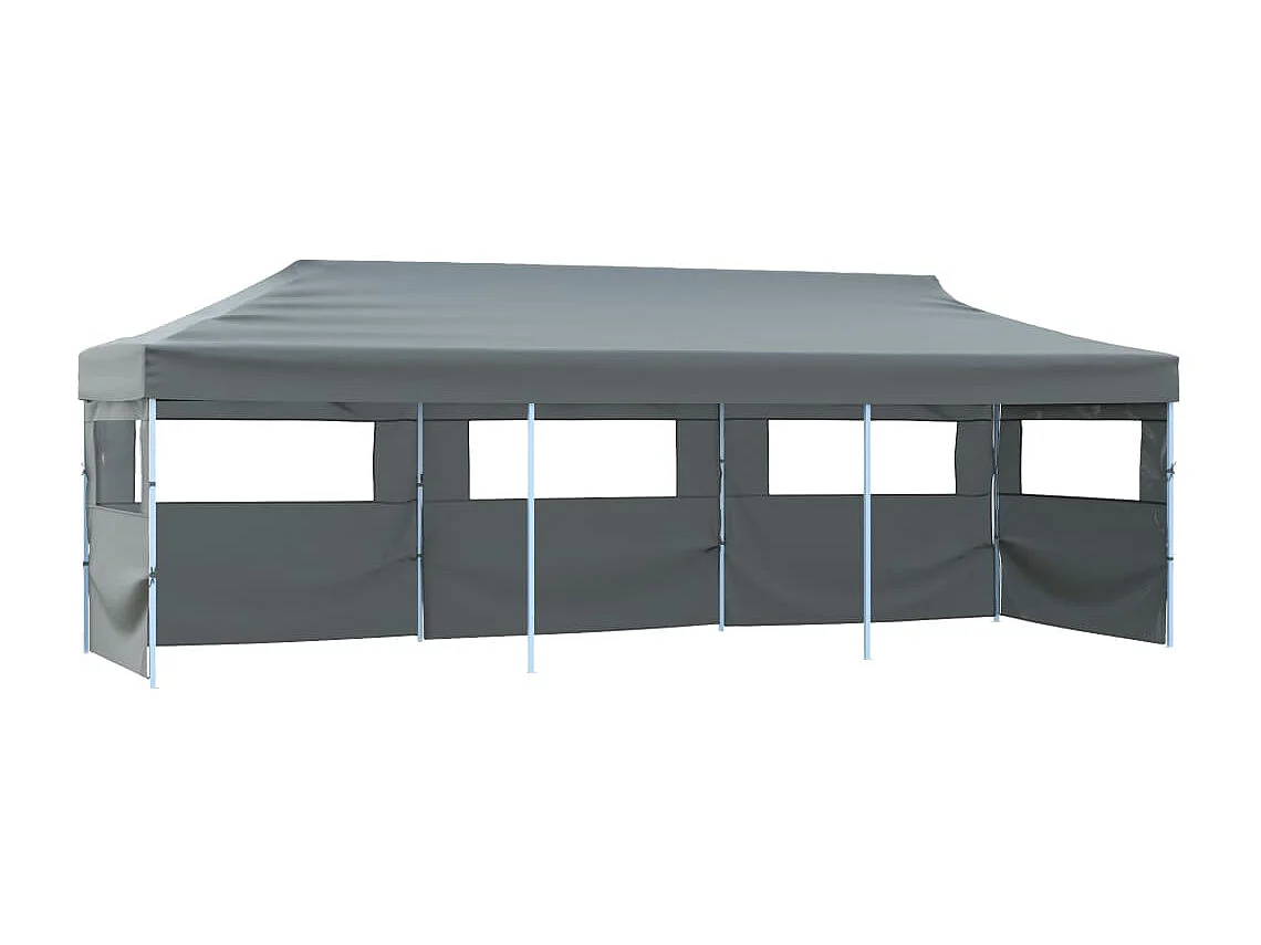 Tente de réception pliable avec 5 parois 3 x 9 m Anthracite
