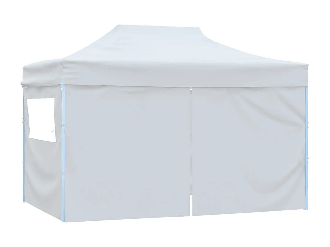 Gazebo Professionale Pieghevole 4 Pareti 3x4m Acciaio Bianco