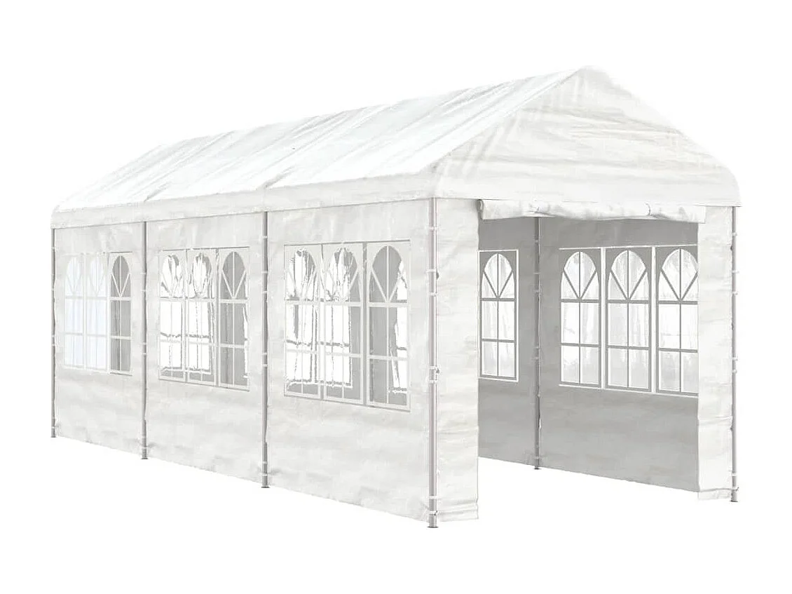 Gazebo com telhado 6,69x2,28x2,69 m polietileno branco