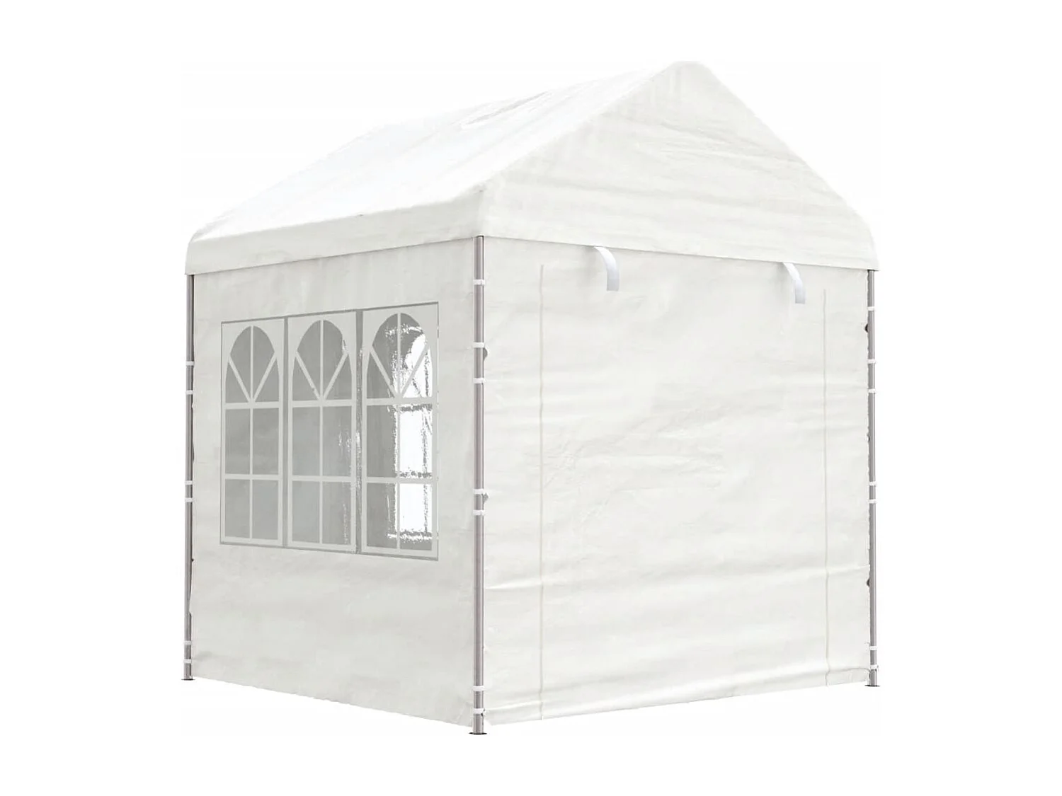 Gazebo com telhado 6,69x2,28x2,69 m polietileno branco