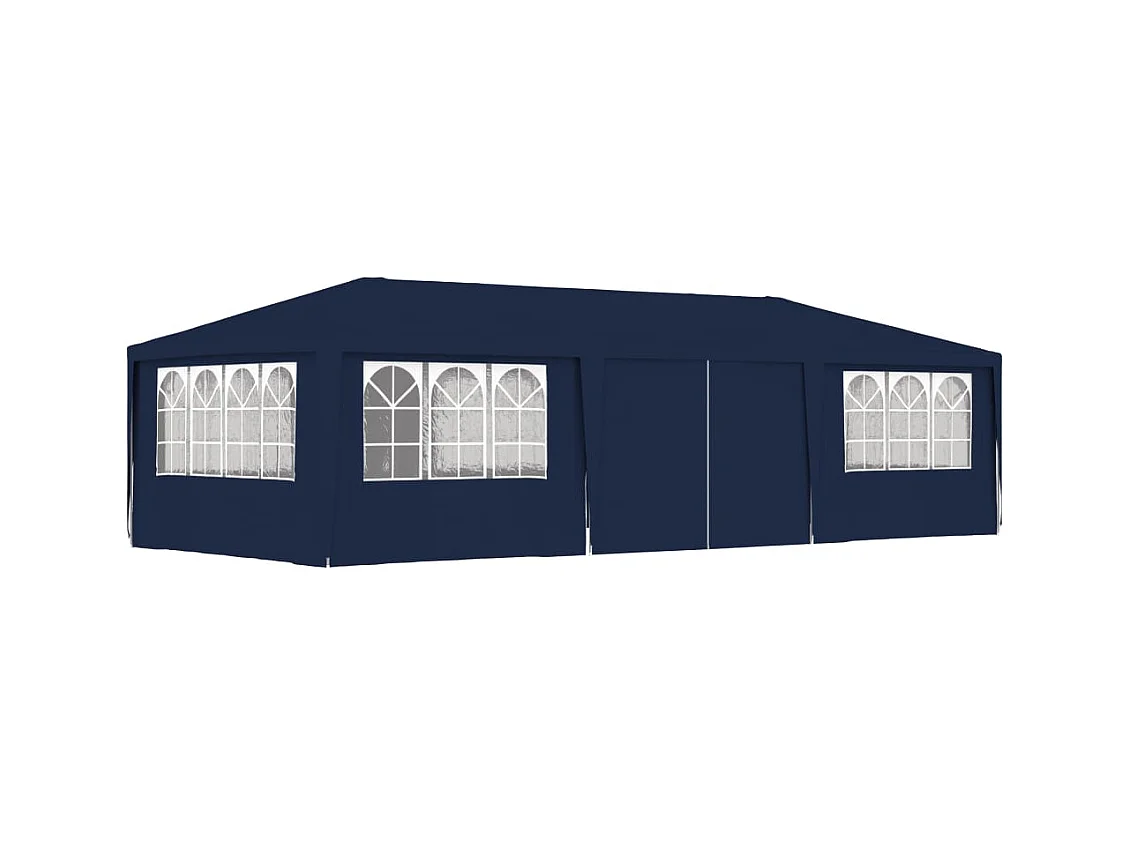 Tente de réception avec parois latérales 4x9 m Bleu 90 g/m²
