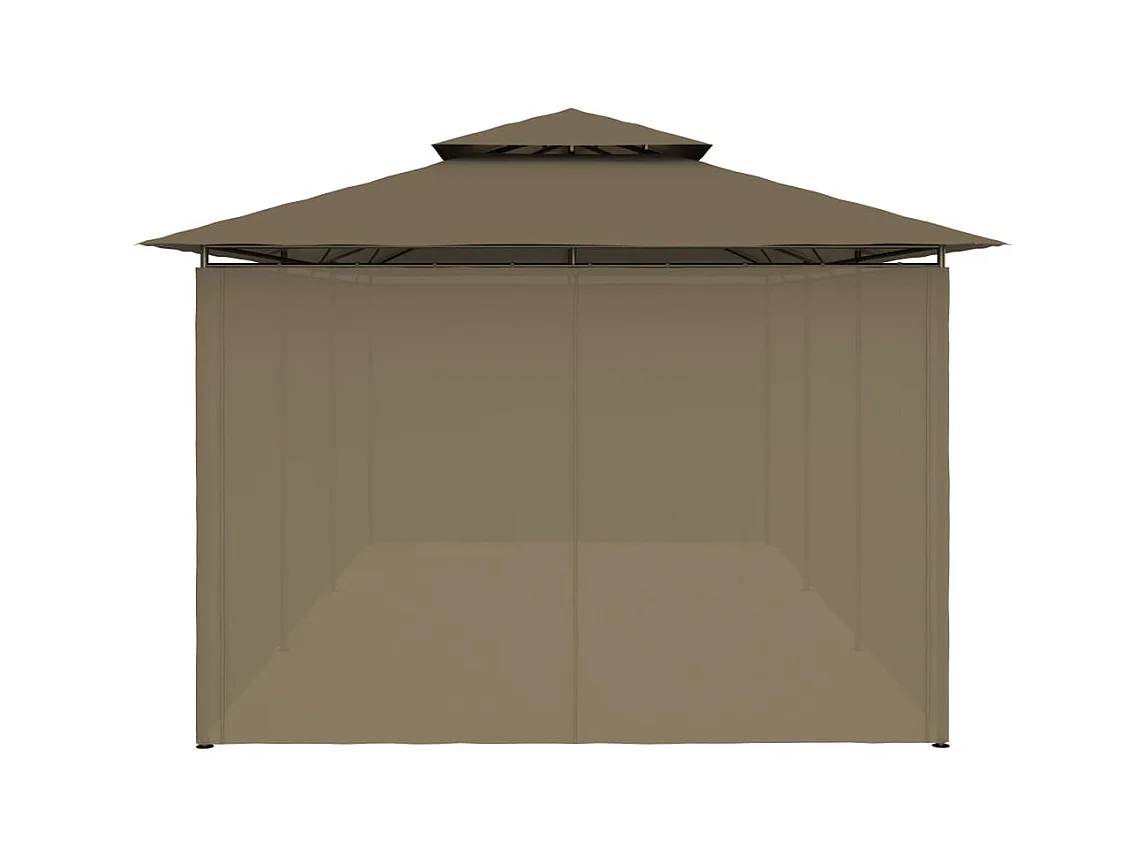 Belvédère avec rideaux 600x298x270 cm Taupe 180 g/m²