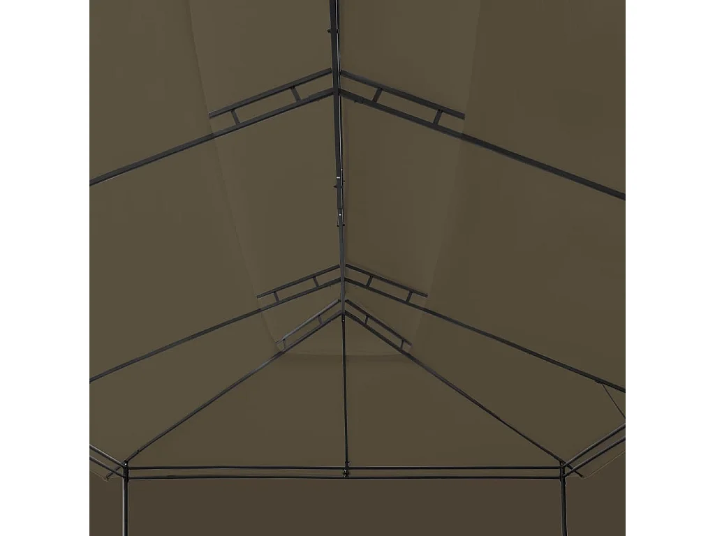 Belvédère avec rideaux 600x298x270 cm Taupe 180 g/m²