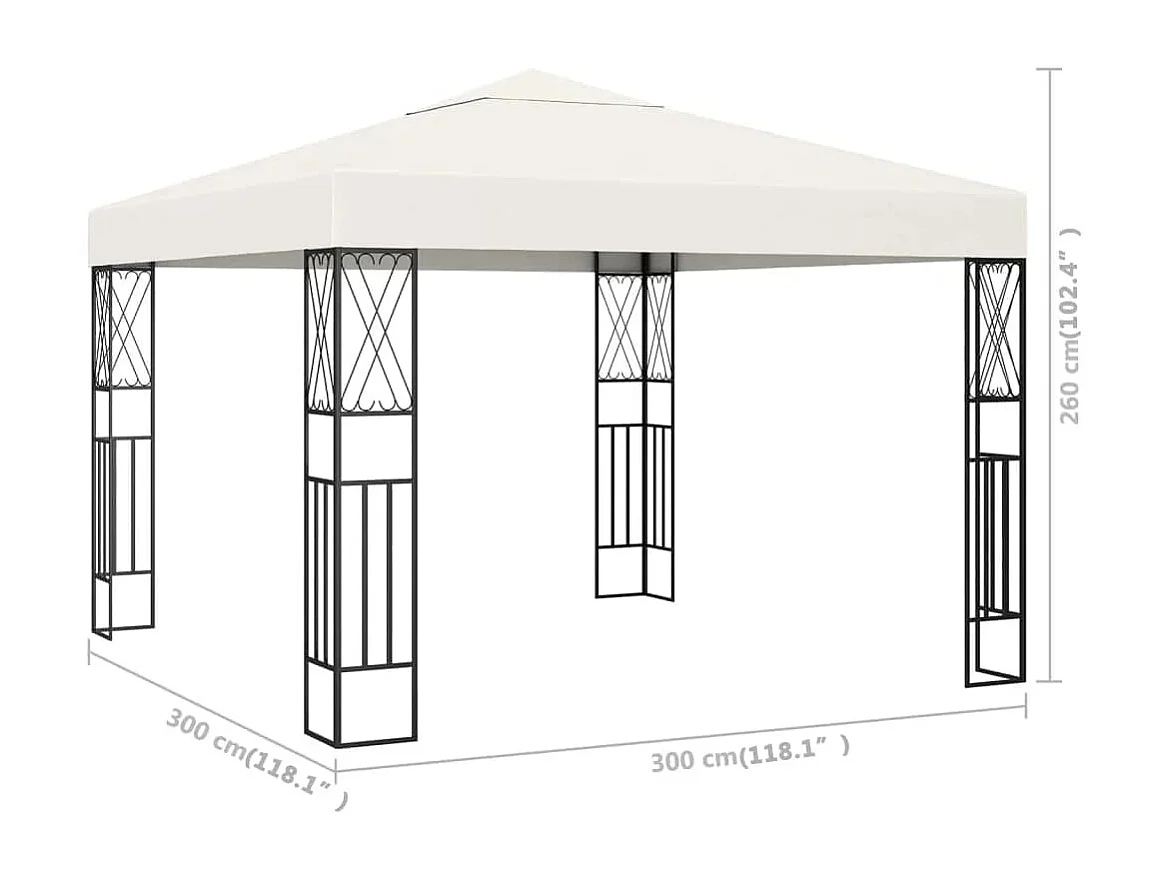 Tonnelle 3x3 m Crème Tissu