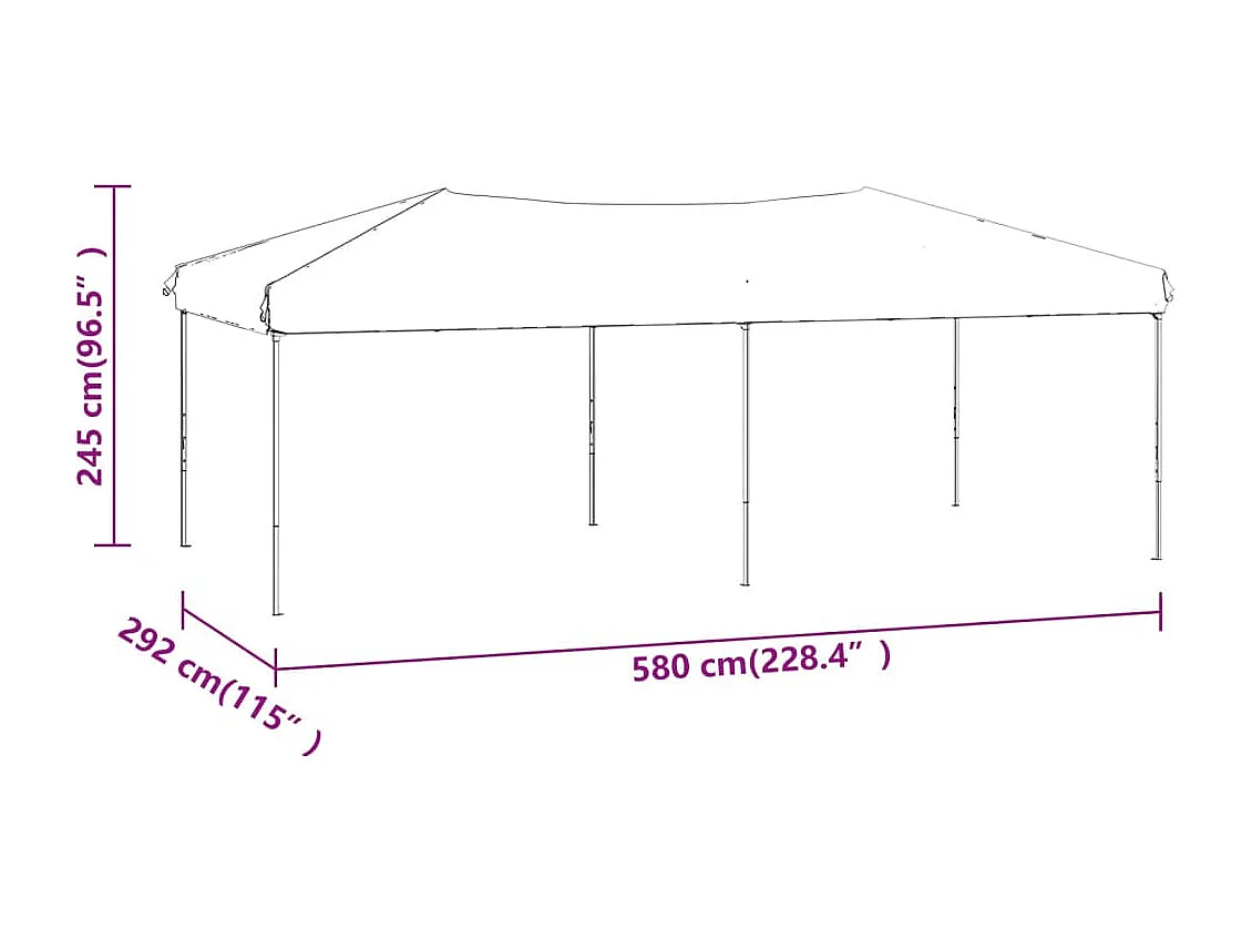 Tenda per Feste Pieghevole Bianco 3x6 m