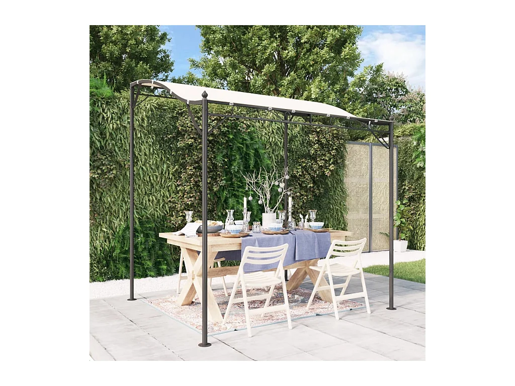 Auvent crème 2x2,3 m 180 g/m² tissu et acier