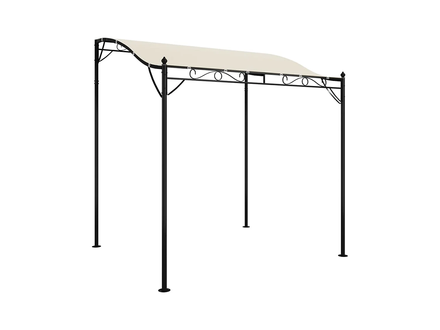 Tettoia Crema 2x2,3 m 180 g/m² Tessuto e Acciaio