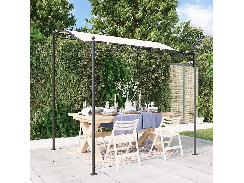 Markise Creme 2x2,3 m 180 g/m² Stoff und Stahl