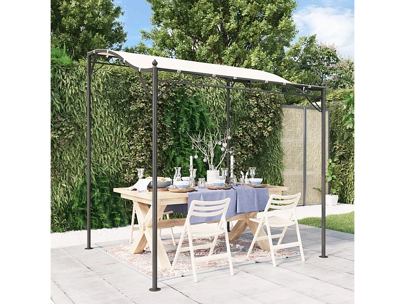 Luifel 2x2,3 m 180 g/m² stof en staal crèmekleurig