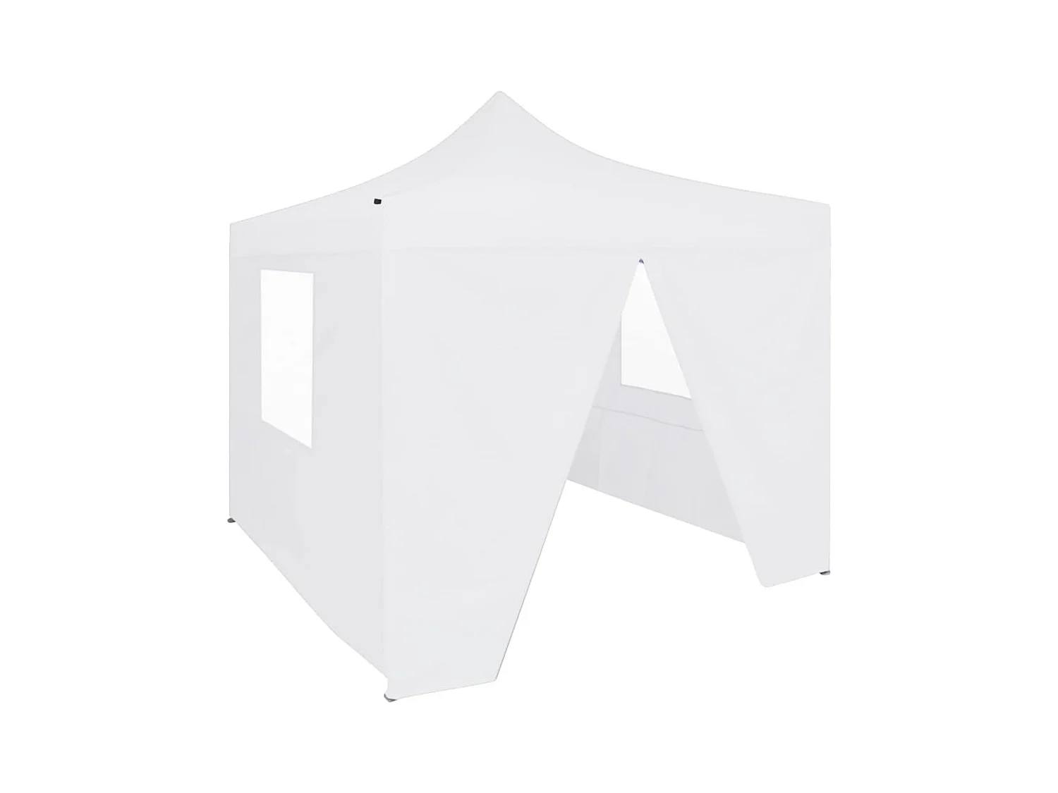 Tente de réception pliable avec 4 parois 3x3 m Acier Blanc