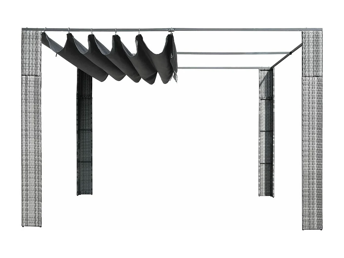 Tonnelle et toit Résine tressée 300x300x200cm Gris / anthracite