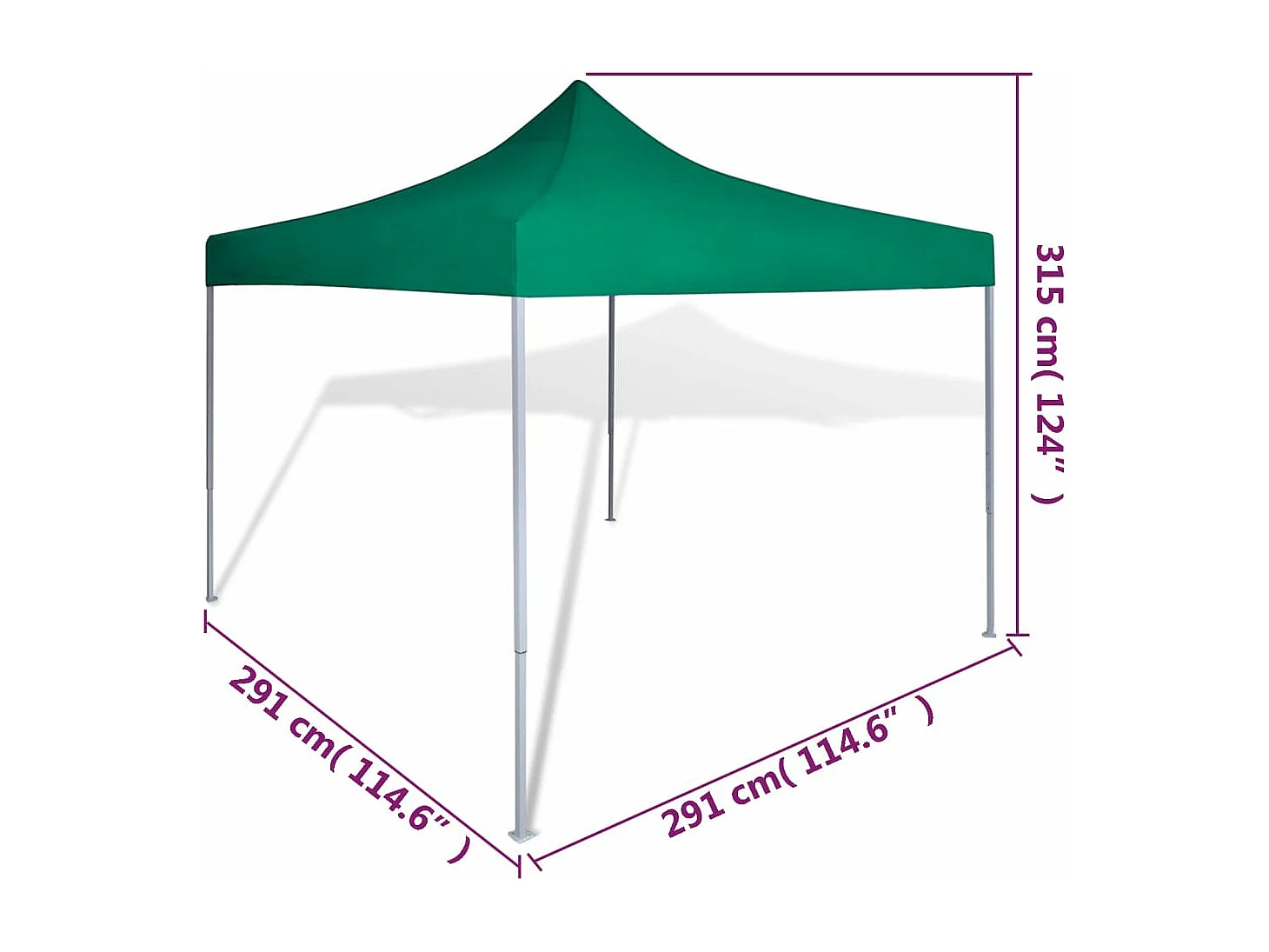 Tente pliable verte 3 x 3 m