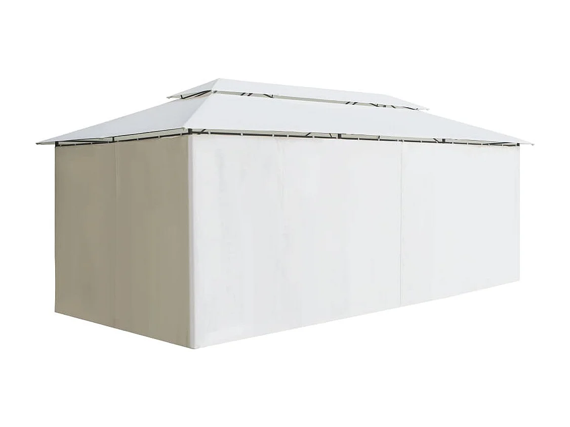 Belvédère avec rideaux 600x298x270 cm Blanc 180 g/m²