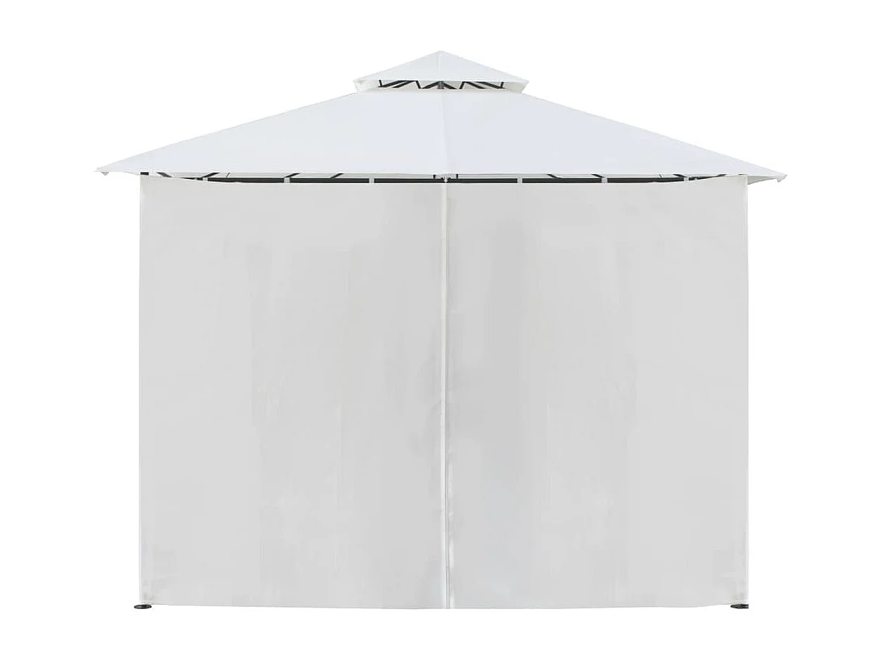 Belvédère avec rideaux 600x298x270 cm Blanc 180 g/m²