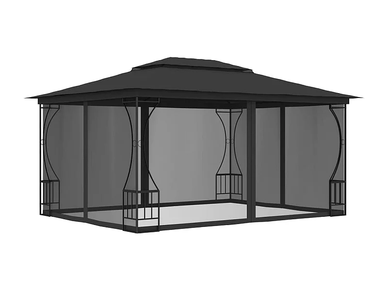 Prieel met netten 300x400x265 cm antracietkleurig