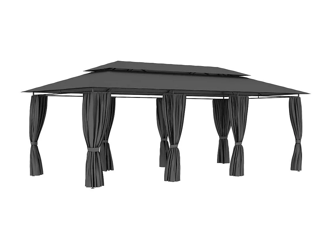 Belvédère avec rideaux 600x298x270 cm Anthracite