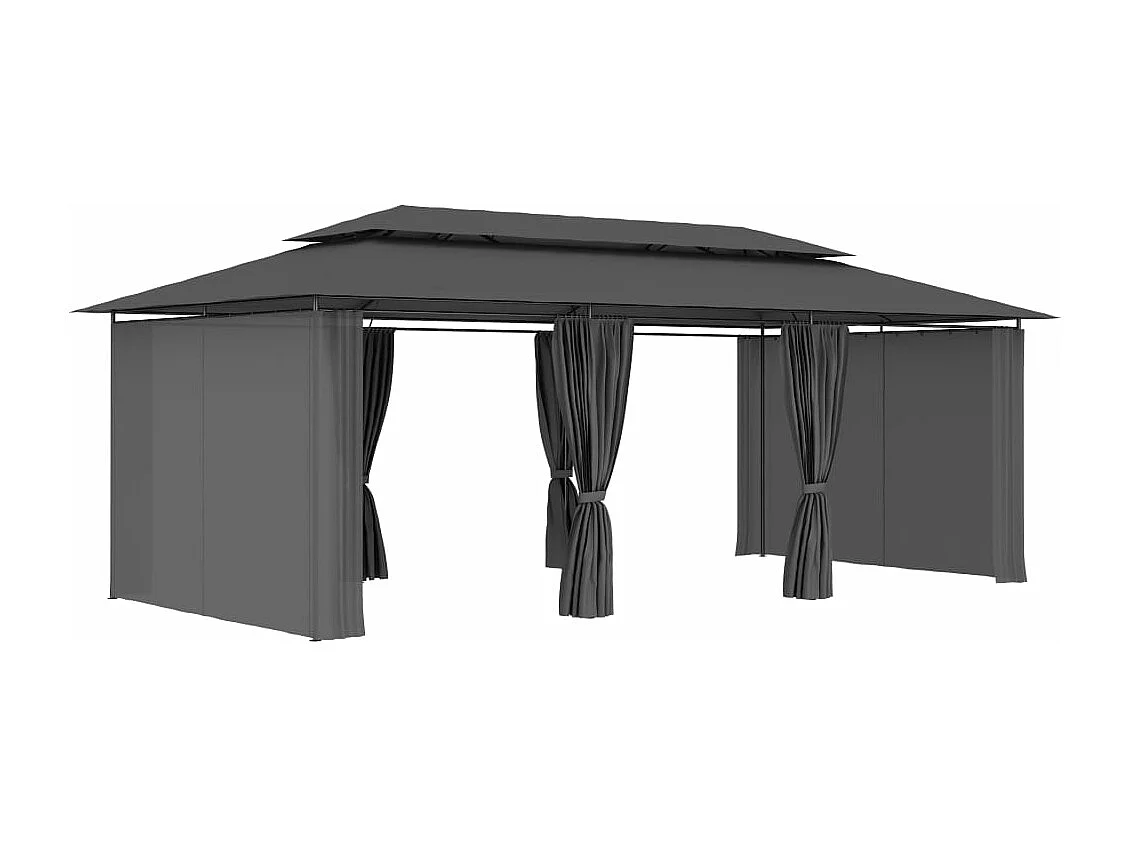 Belvédère avec rideaux 600x298x270 cm Anthracite