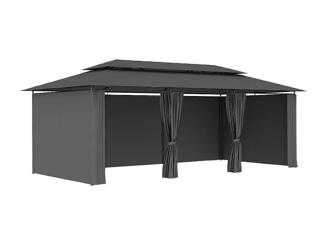 Belvédère avec rideaux 600x298x270 cm Anthracite