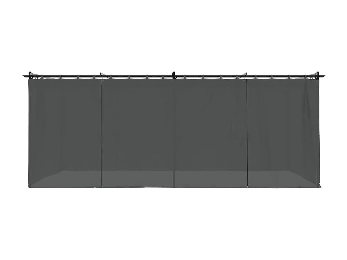 Tonnelle avec rideaux anthracite 6x3 m acier