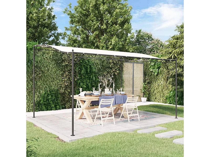 Toldo acero y tela color crema 4x3 m 180 g/m²