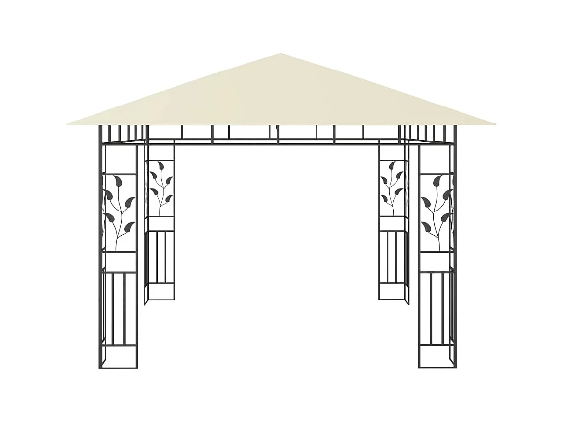 Tonnelle avec moustiquaire et lumières LED 3x3x2,73 m Crème