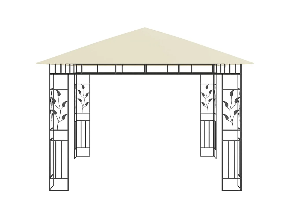 Tonnelle avec moustiquaire et lumières LED 3x3x2,73 m Crème