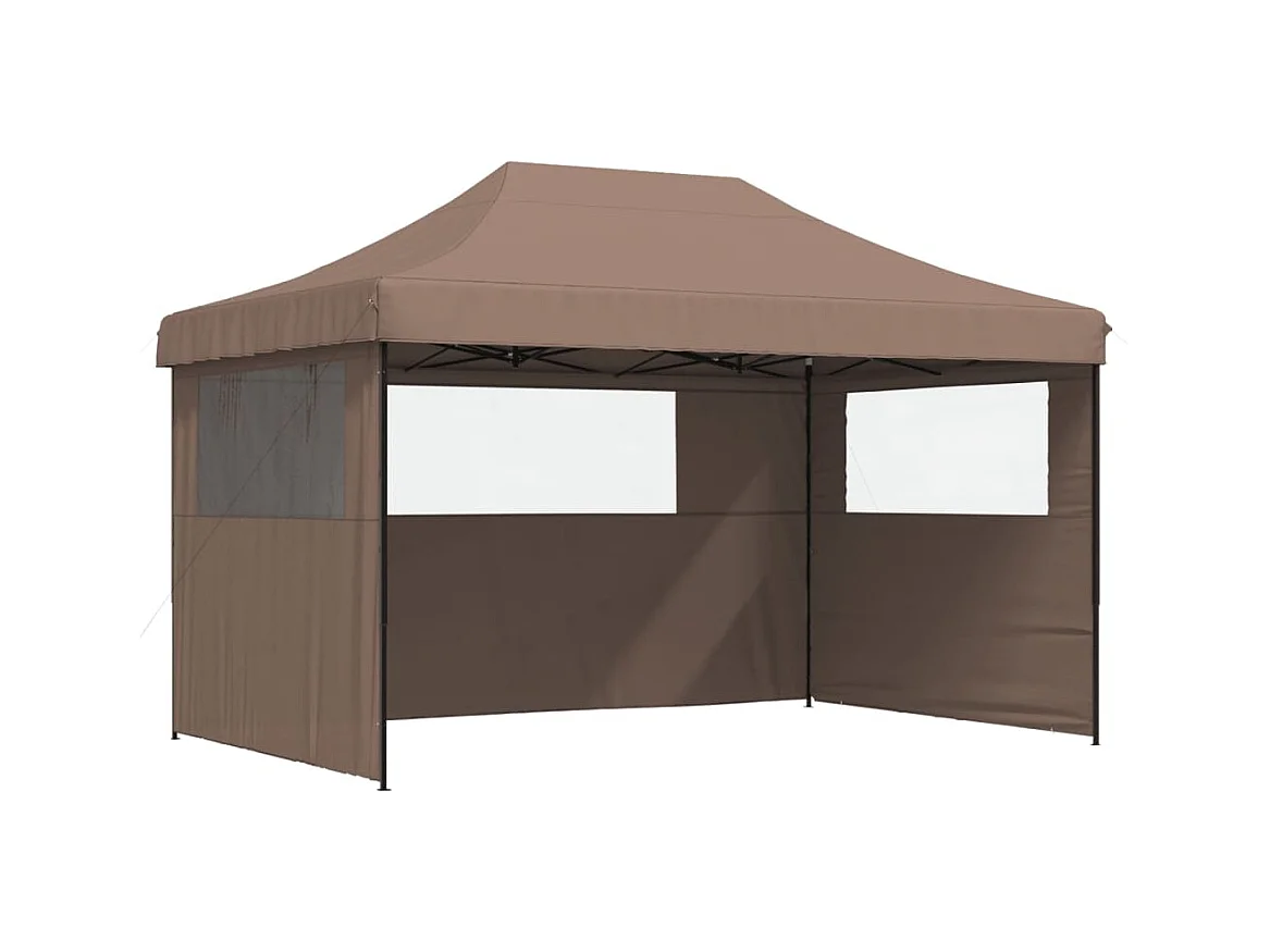 Tente de réception pliable escamotable avec 3 parois latérales