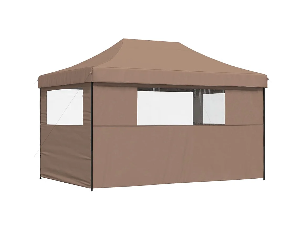 Tente de réception pliable escamotable avec 3 parois latérales