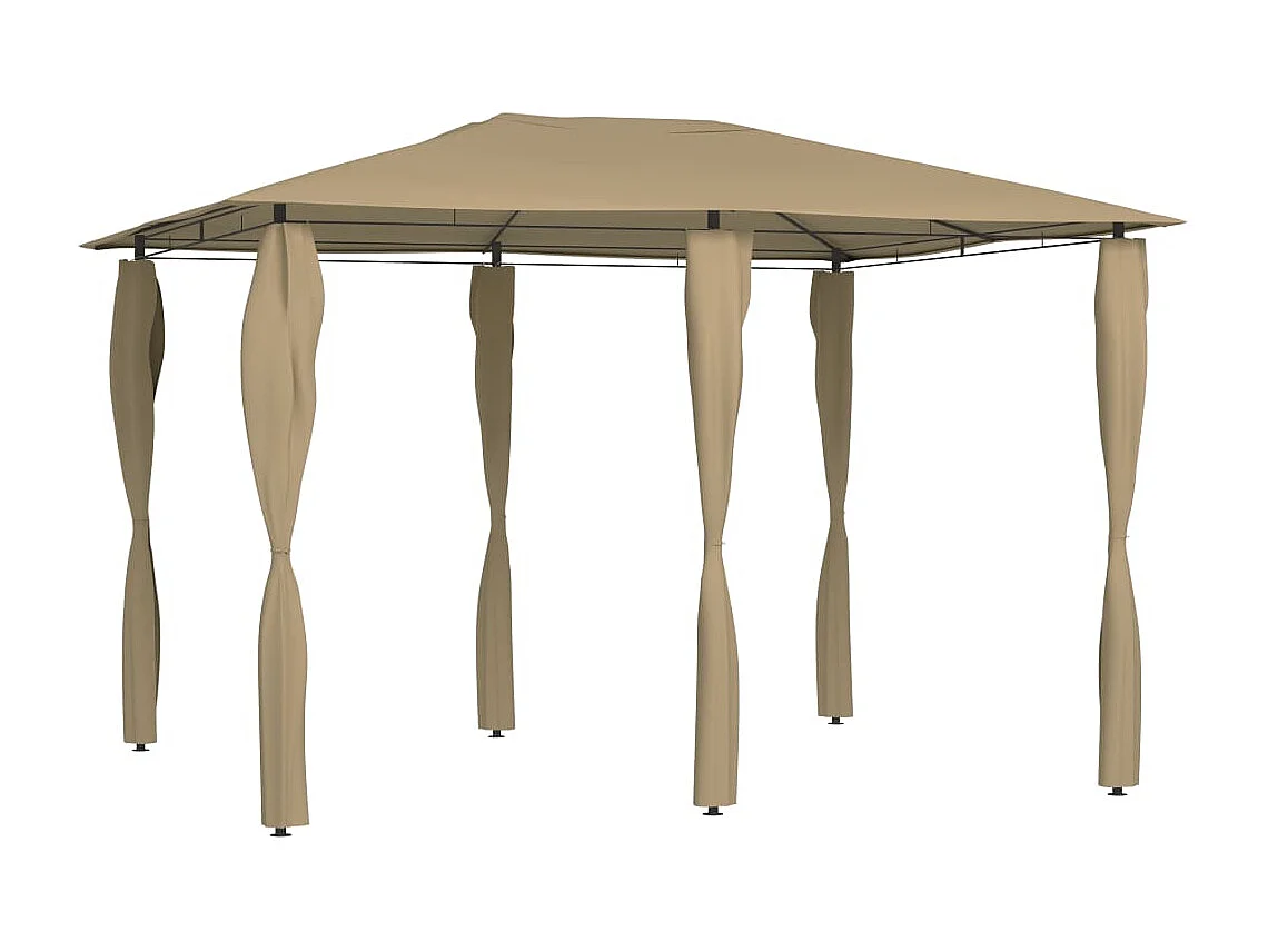 Gazebo 3x4x2,6m + capas para postes 160 g/m² cinza-acastanhado