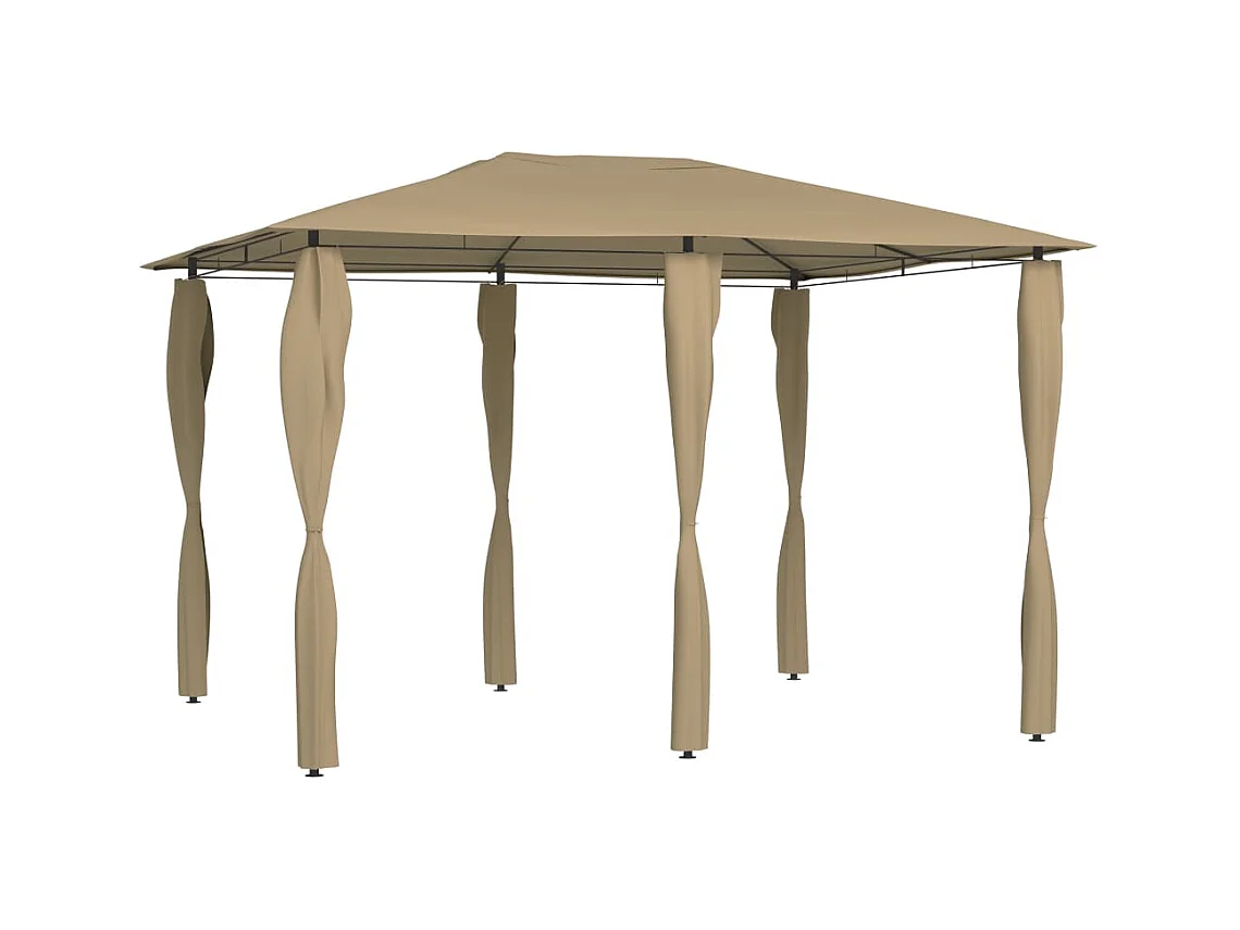 Pavillon mit Pfostenabdeckungen 3x4x2,6 m Taupe 160 g/m²