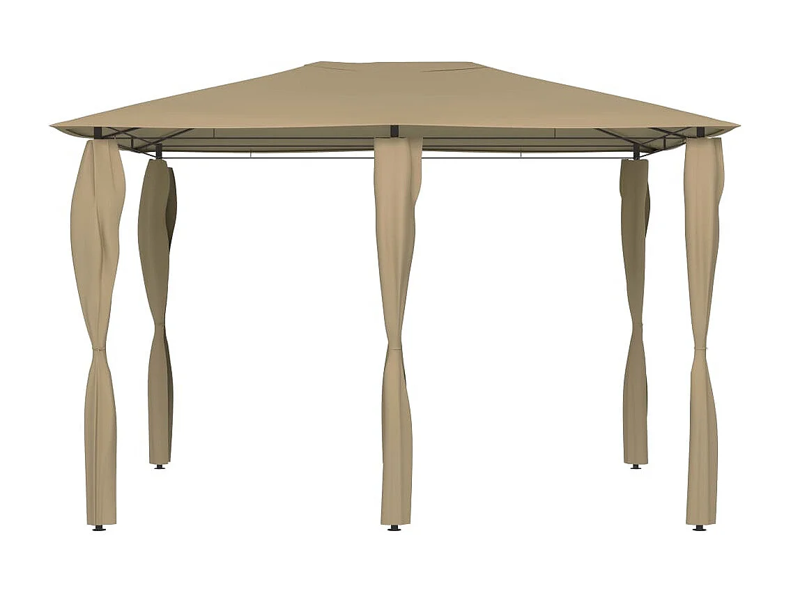 Belvédère avec revêtement de poteaux 3x4x2,6 m Taupe 160 g/m²
