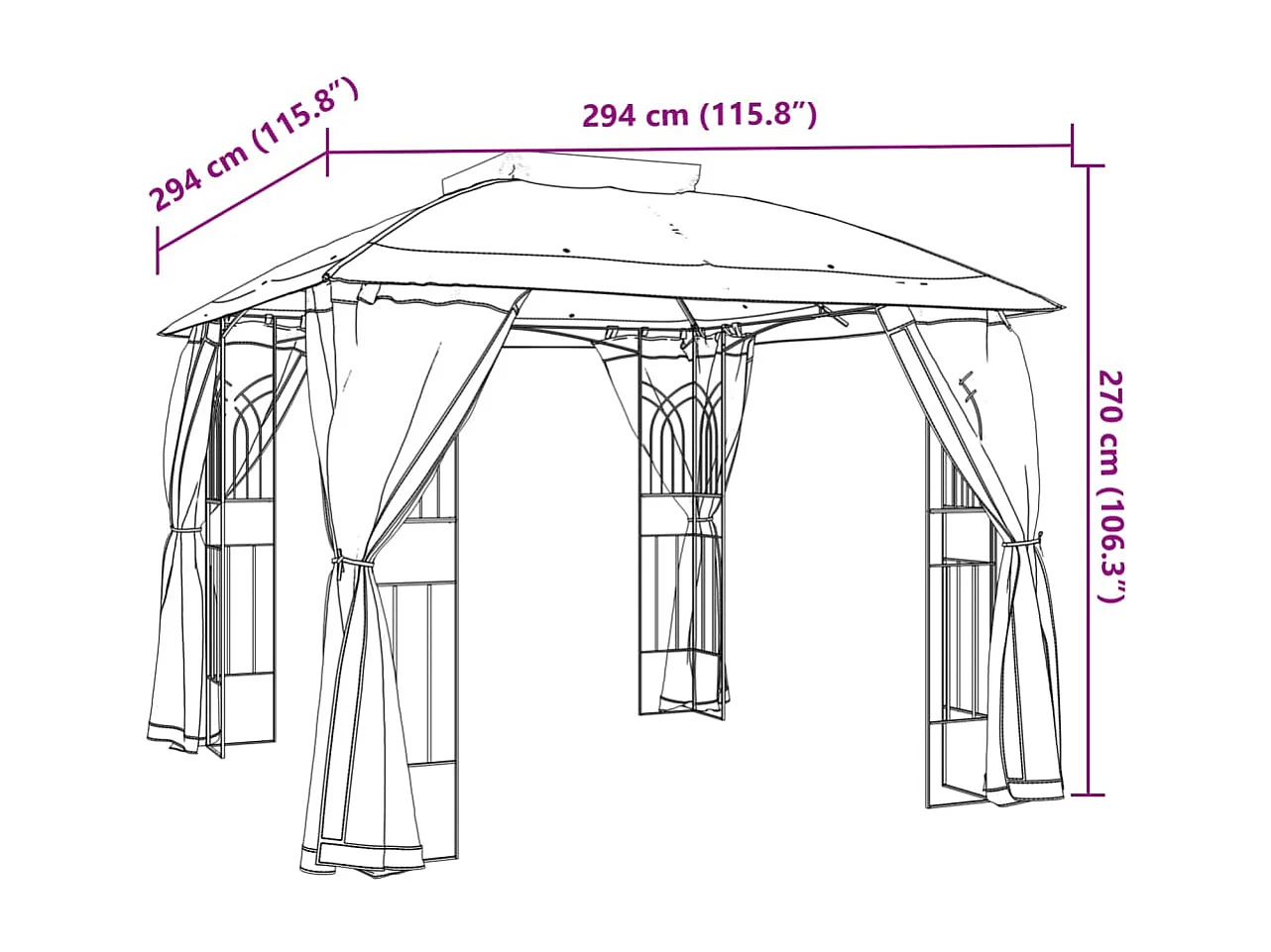 Tenda para festas 3x9 m verde