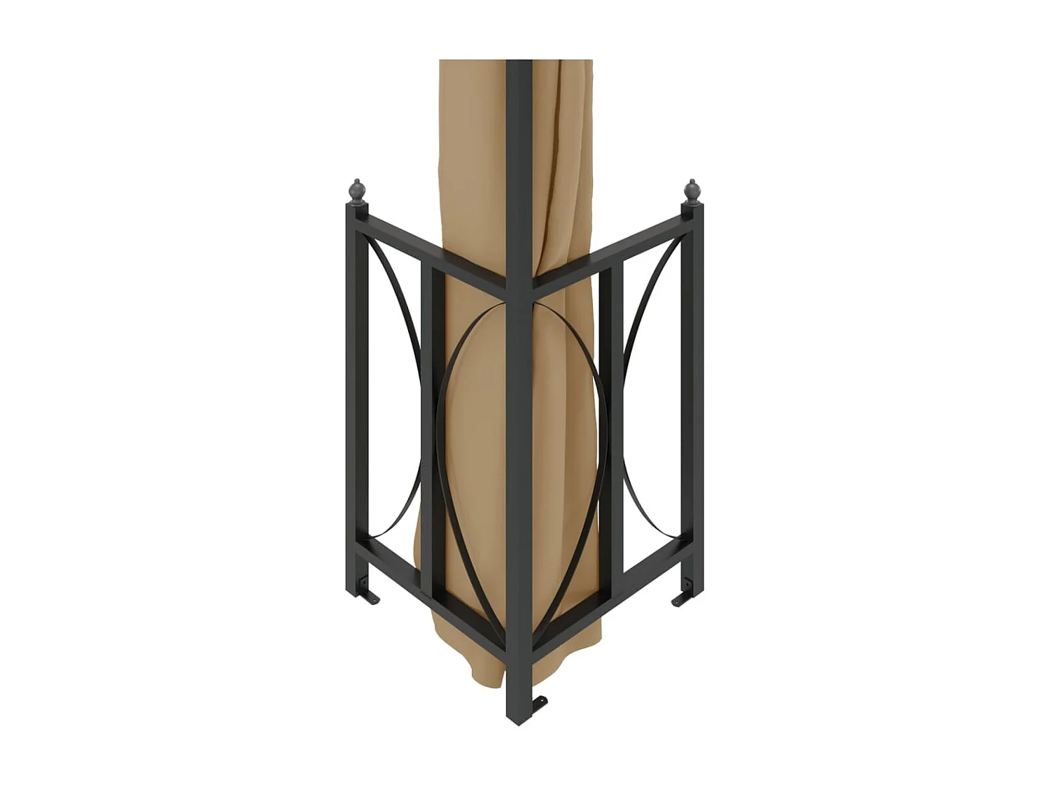 Tonnelle avec parois et toit double 3x4 m Taupe