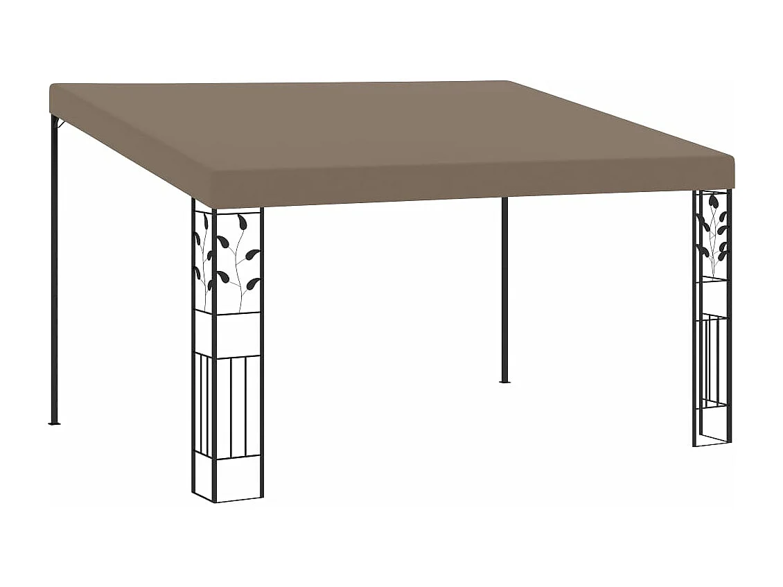 Cenador con montaje en la pared gris taupe 4x3x2,5 m