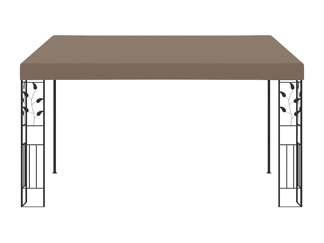 Cenador con montaje en la pared gris taupe 4x3x2,5 m