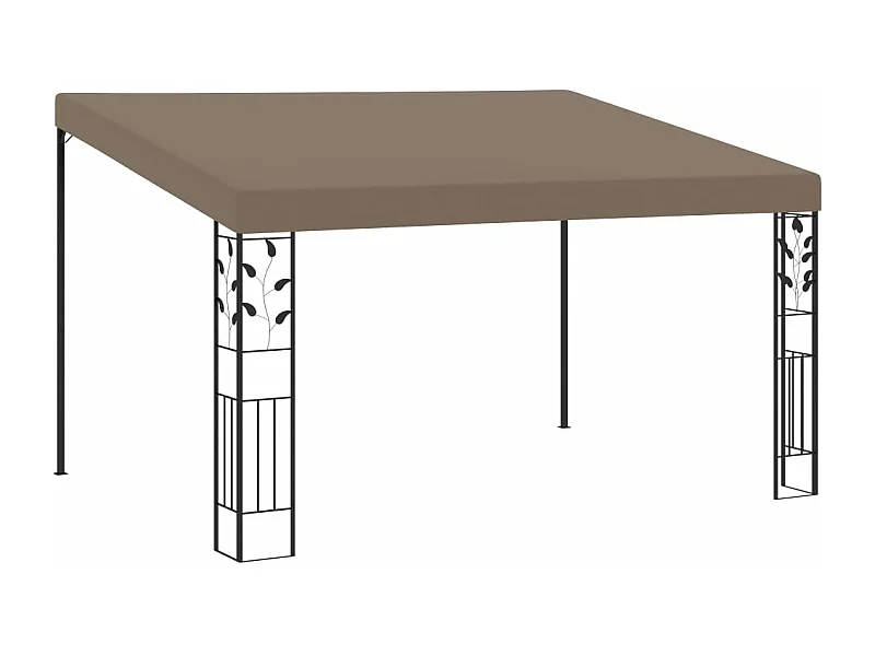 Cenador con montaje en la pared gris taupe 4x3x2,5 m