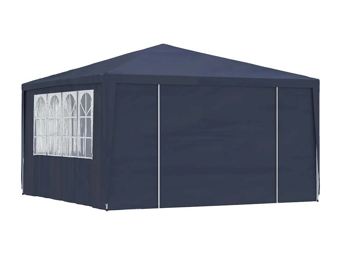Tente de réception avec parois latérales 4x4 m Bleu 90 g/m²