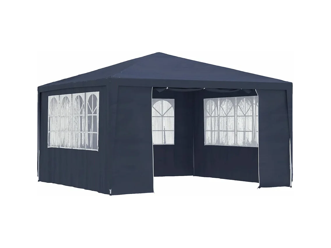 Tente de réception avec parois latérales 4x4 m Bleu 90 g/m²