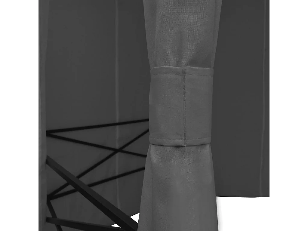 Chapiteau tente de jardin avec rideaux Hexagonal 360 x 265 cm