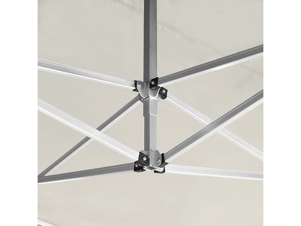 Profi-Partyzelt Faltbar mit Wänden Aluminium 4,5x3 m Creme