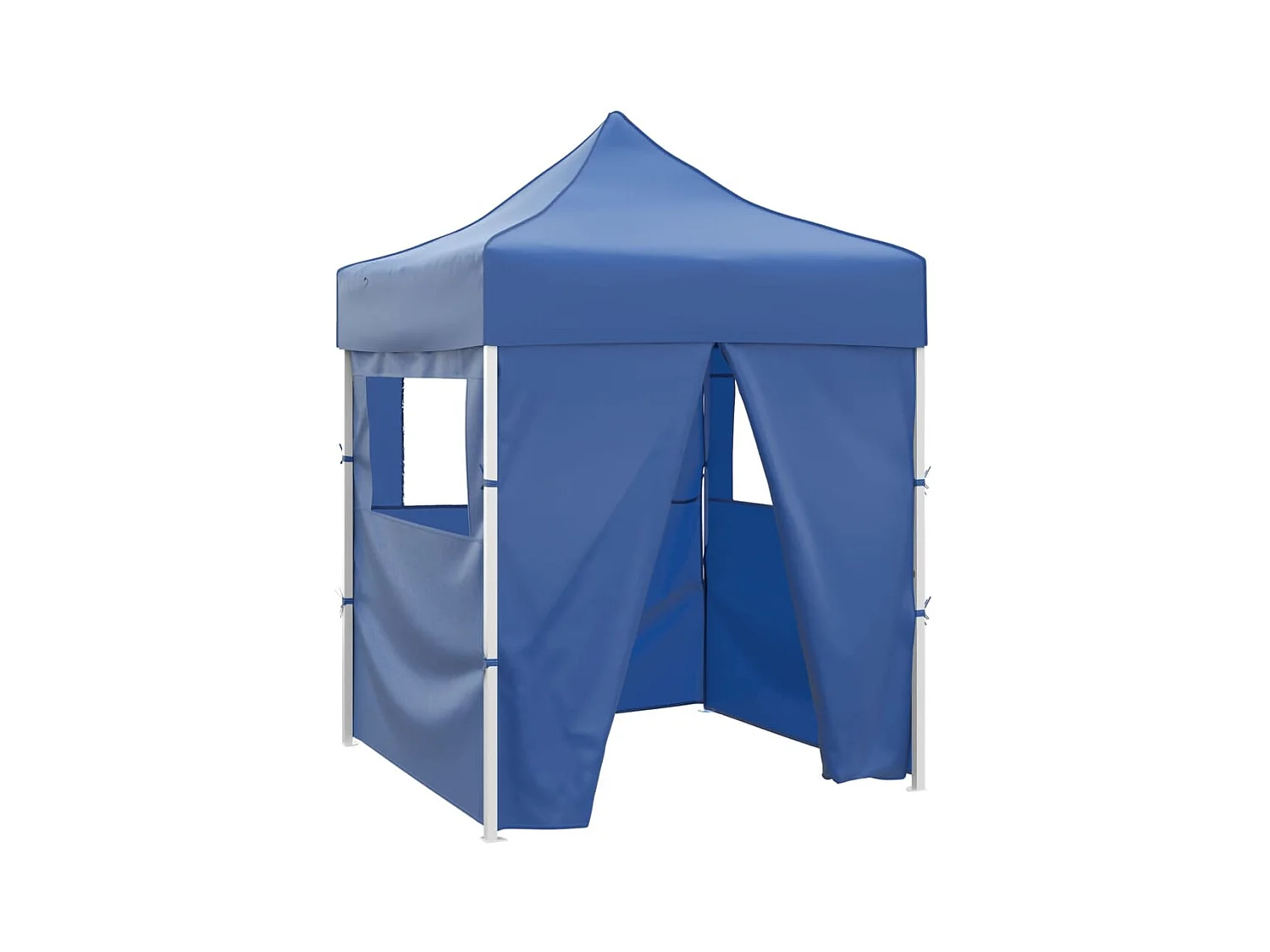 Tente de réception pliable avec 4 parois 2x2 m Acier Bleu