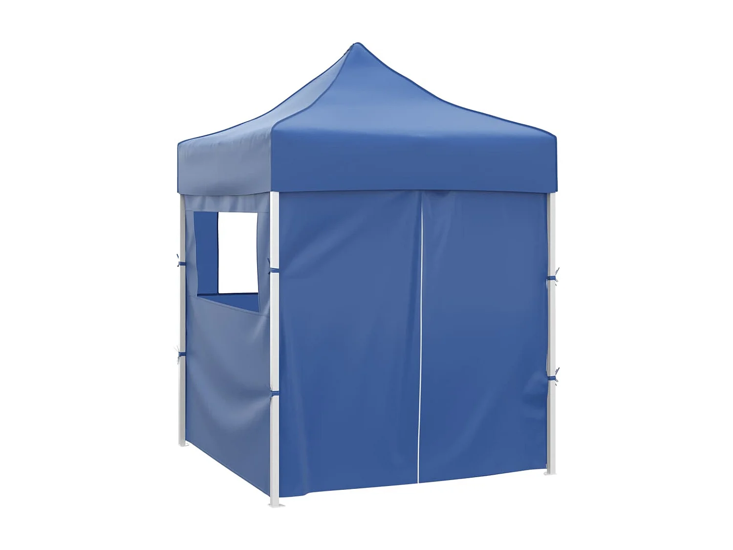 Tente de réception pliable avec 4 parois 2x2 m Acier Bleu